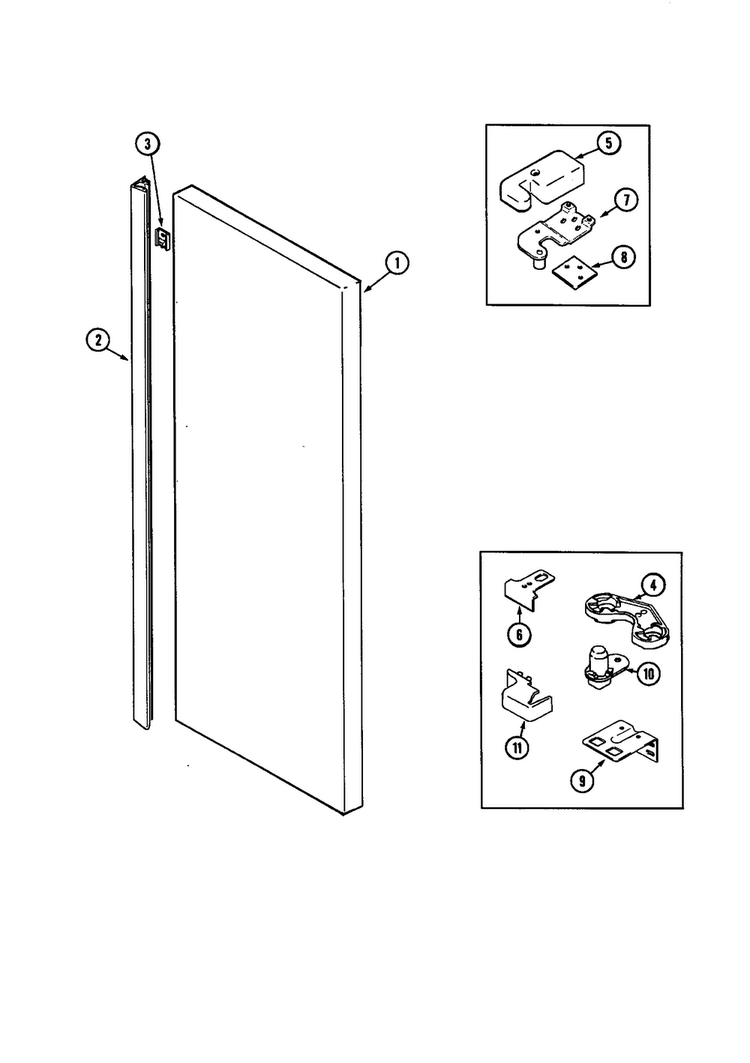Fresh Food Outer Door Diagram and Parts List for JCD2289AER  Jenn-Air Refrigerator
