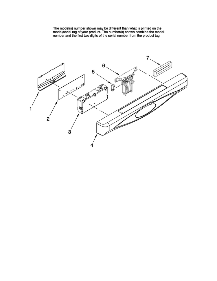Control Panel Parts Diagram and Parts List for MDBM601AWS1  Maytag Dishwasher