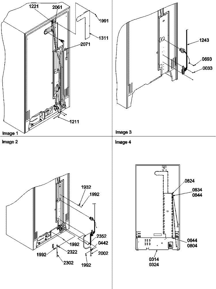 CABINET BACK Diagram and Parts List for SBDE21VPSE P1317202W E Amana Refrigerator