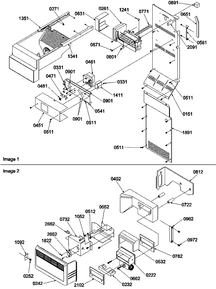 ICE MAKER / CONTROL ASSY. Diagram and Parts List for SBDE21VPSE P1317202W E Amana Refrigerator
