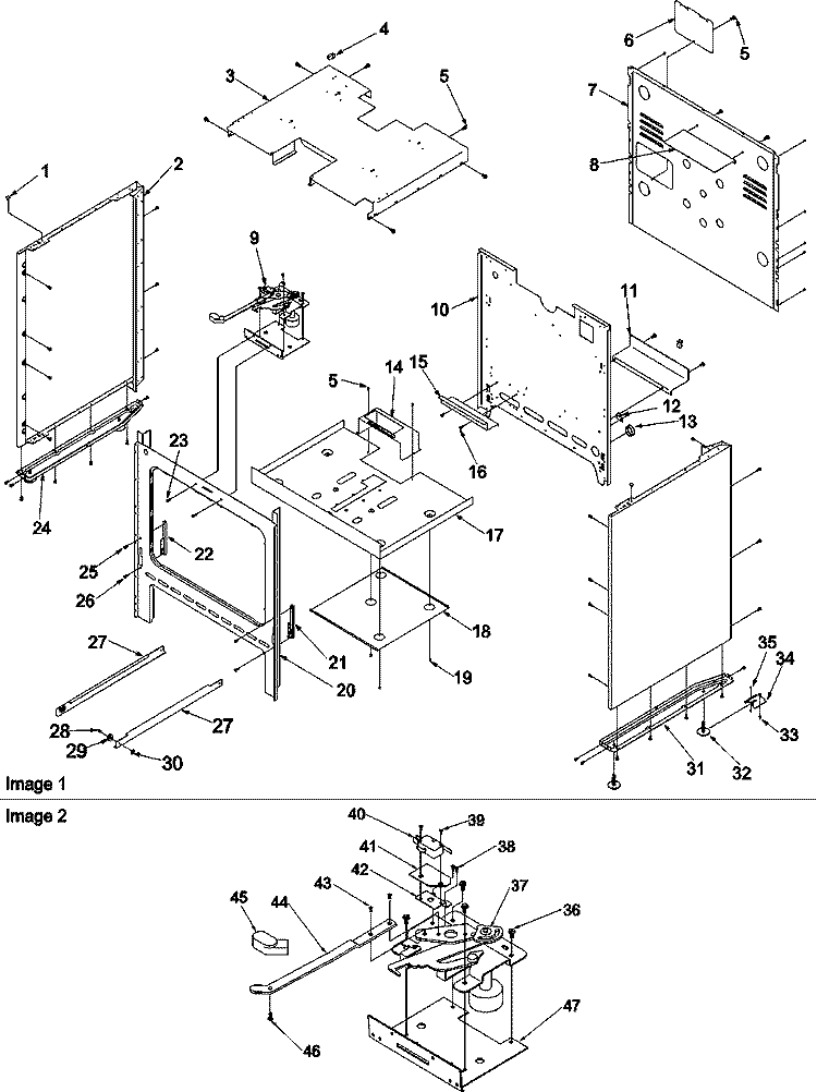 Cabinet Diagram and Parts List for ARG7202 E P1143378N E Amana Range