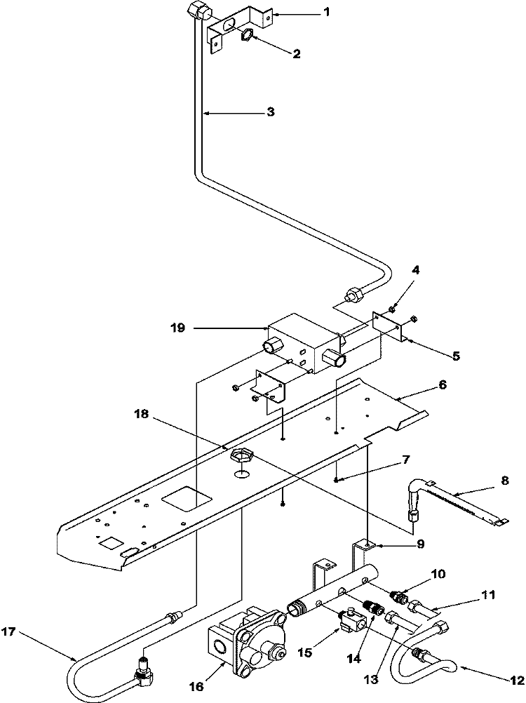 GAS SUPPLY Diagram and Parts List for ARGS7650WW P1130752NWW Amana Range