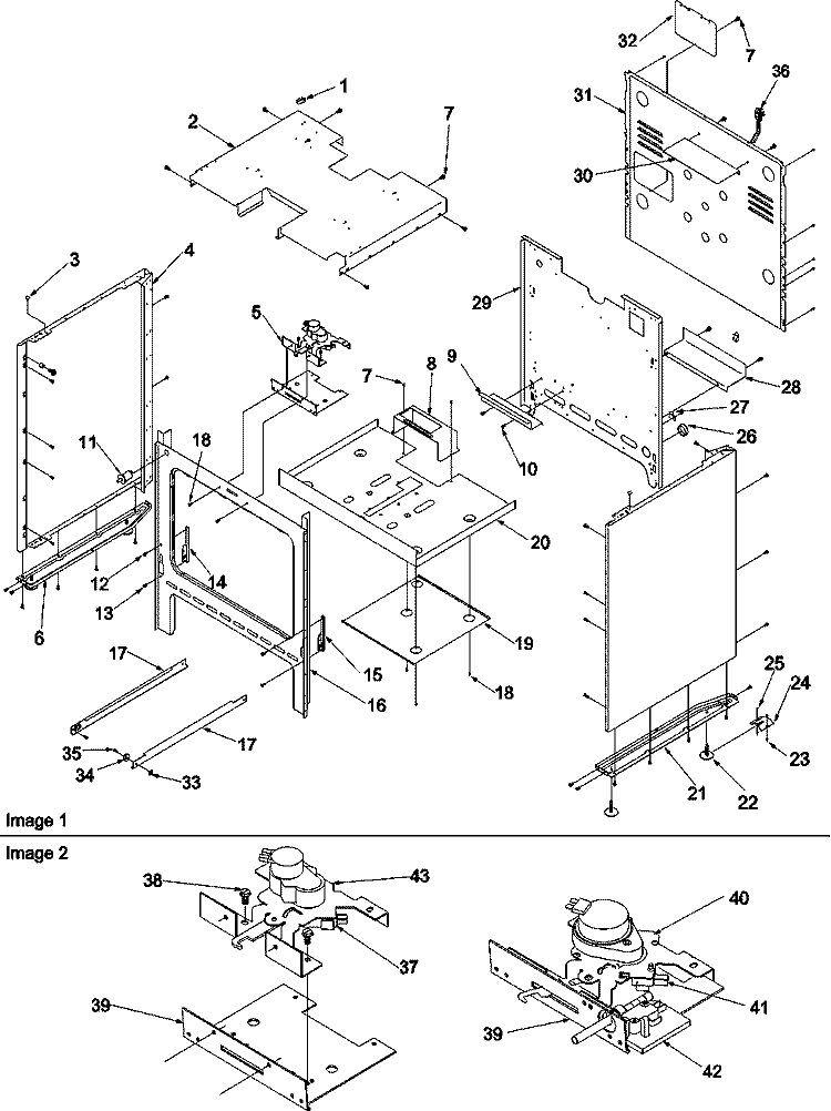 Cabinet Diagram and Parts List for ARG7800LL P1143326NLL Amana Range