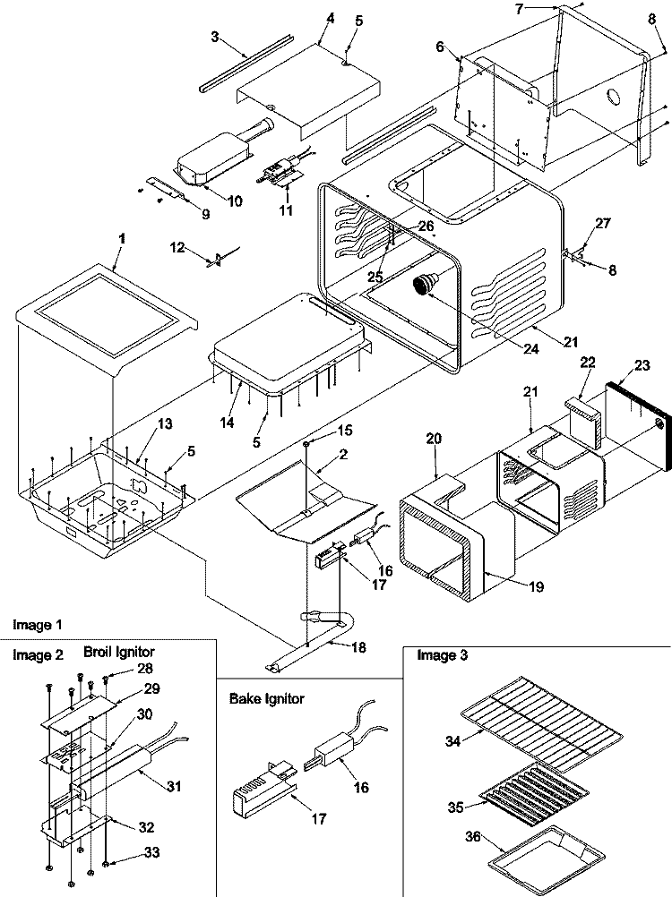 Cavity Diagram and Parts List for ARG7800LL P1143326NLL Amana Range