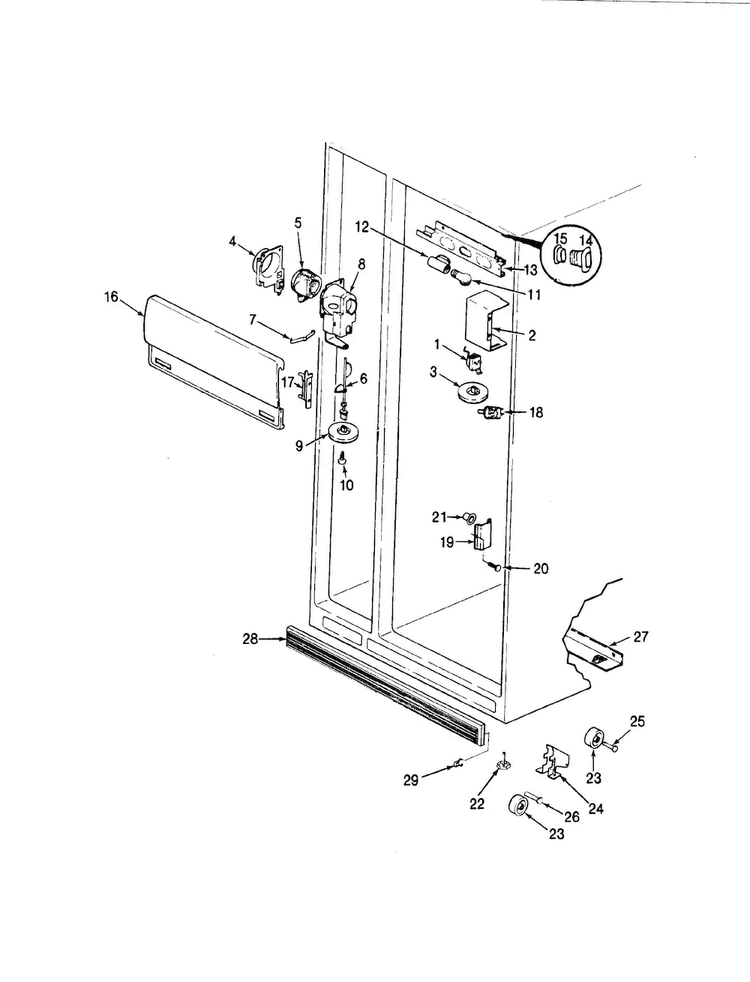 Fresh Food Compartment Diagram and Parts List for RC20LA-2AD-BU01A  Magic Chef Refrigerator