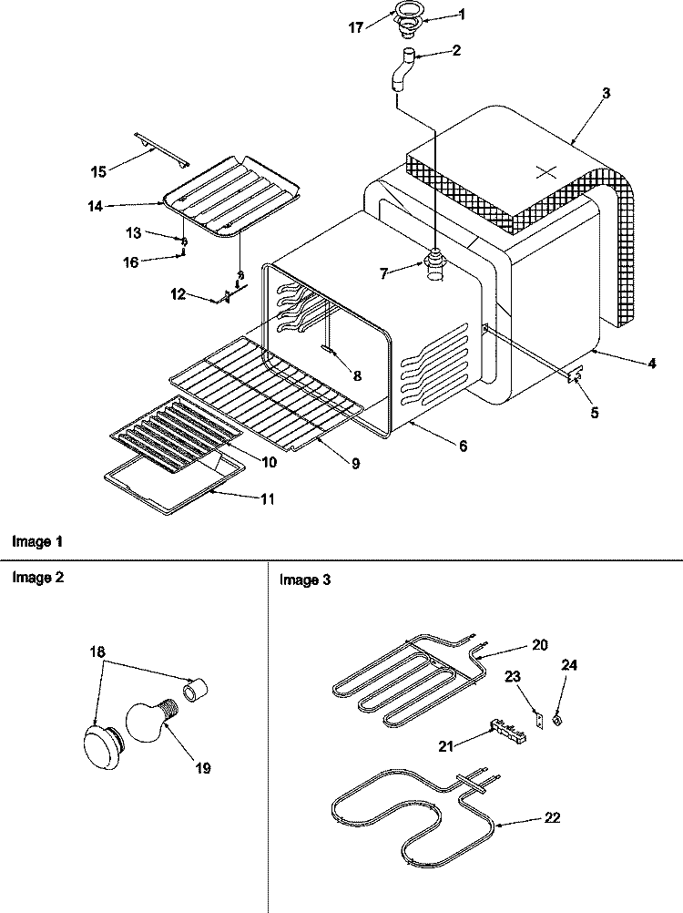 Cavity Diagram and Parts List for ARTS6650WW P1130649NWW Amana Range