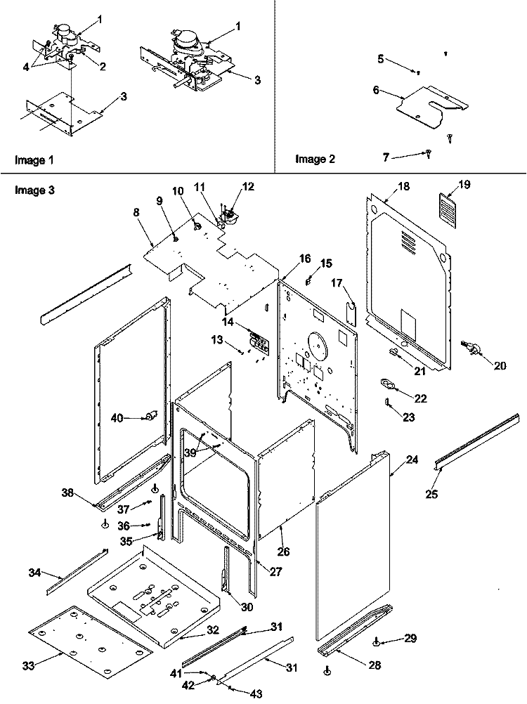 CABINET Diagram and Parts List for ZRTSC8650E P1130654NE Amana Range