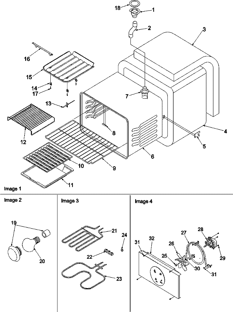 CAVITY Diagram and Parts List for ZRTSC8650E P1130654NE Amana Range