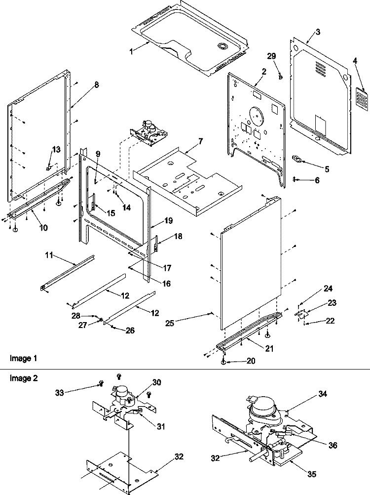Cabinet Diagram and Parts List for ARR6400WW P1143457NWW Amana Range
