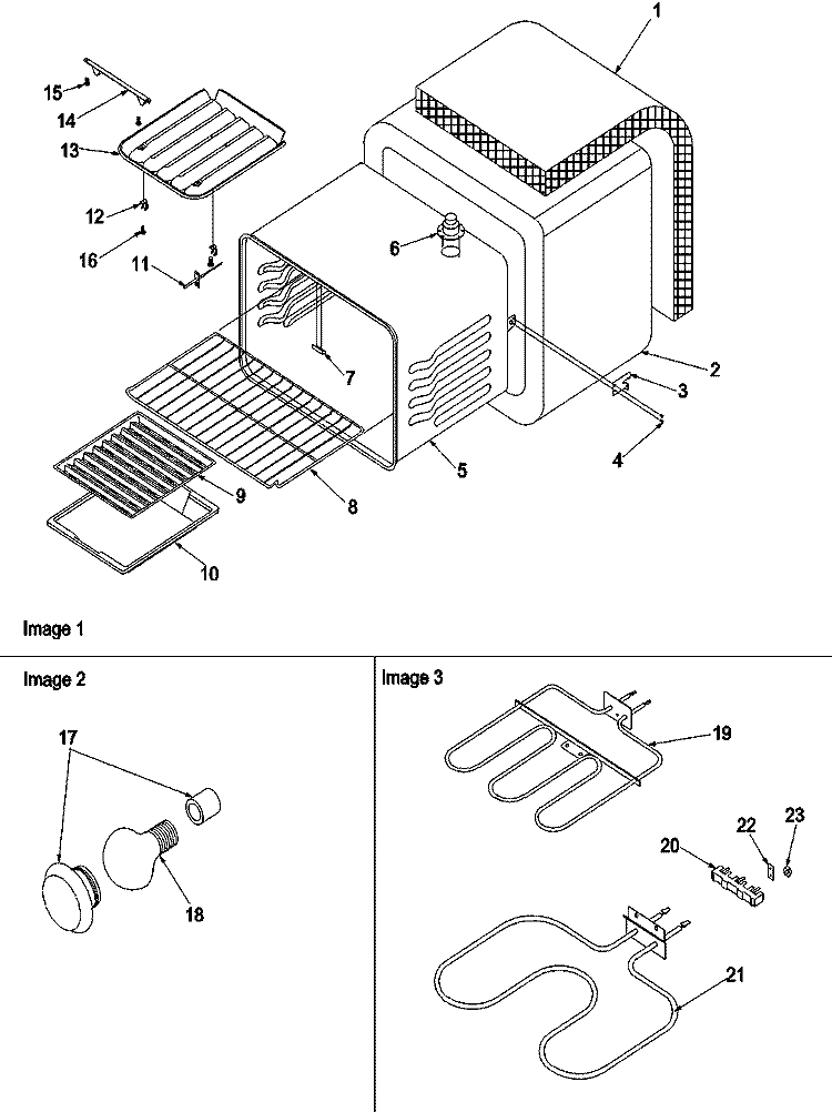 Cavity Diagram and Parts List for ARR6400WW P1143457NWW Amana Range