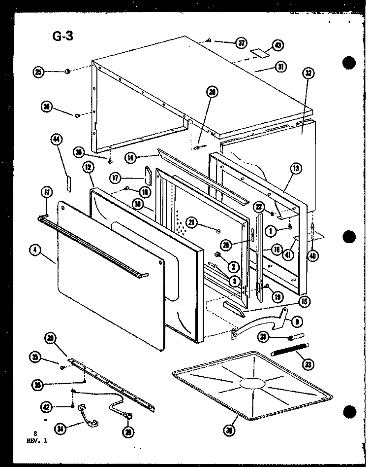 Page 3 Diagram and Parts List for RRL-10TD P7559401M Amana Microwave