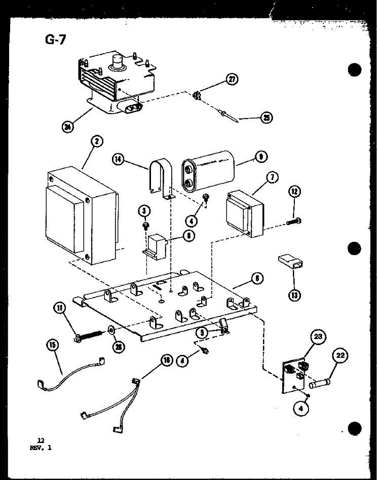 Page 5 Diagram and Parts List for RRL-10TD P7559401M Amana Microwave