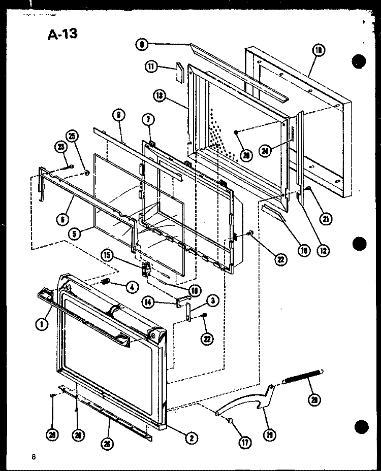 Page 3 Diagram and Parts List for RR-800 P7559201M Amana Microwave