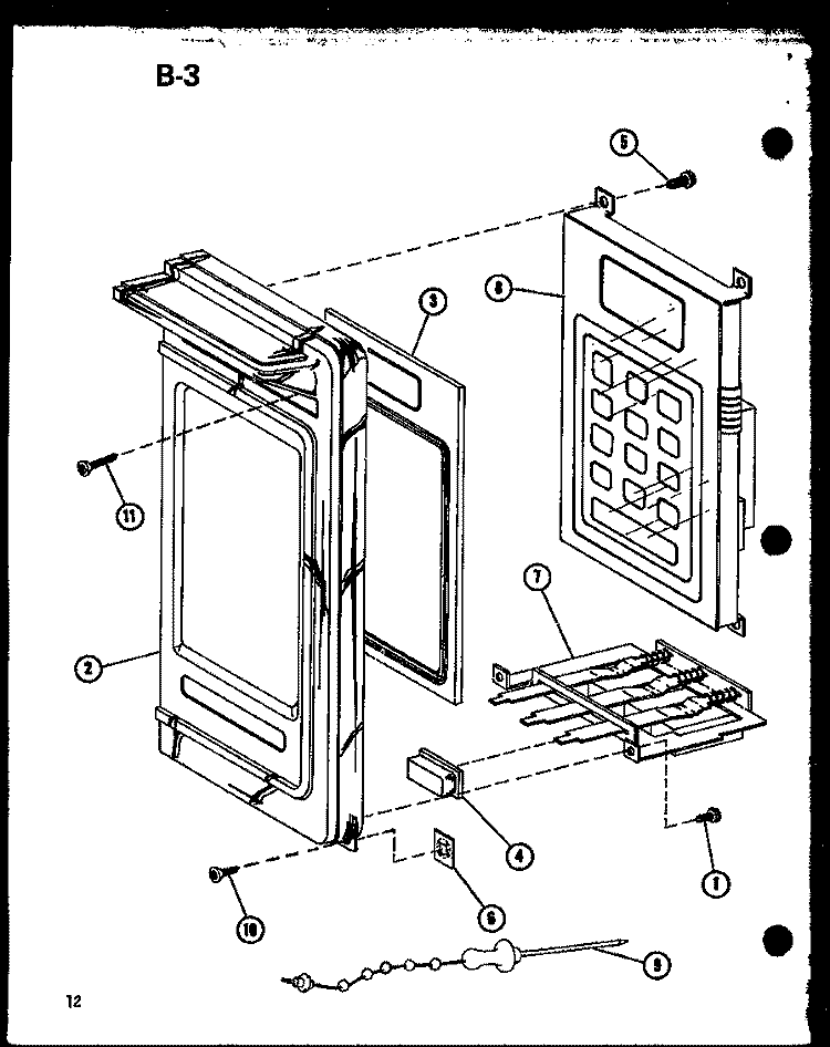 Page 5 Diagram and Parts List for RR-800 P7559201M Amana Microwave