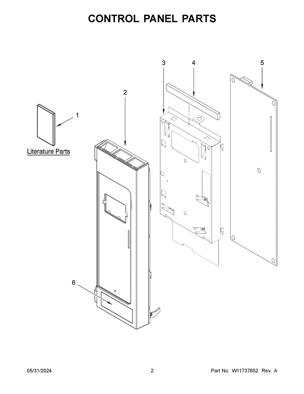 Control Panel Parts Diagram and Parts List for AMV2307PFB08  Amana Microwave