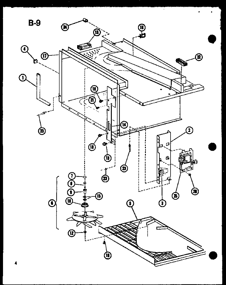 Page 1 Diagram and Parts List for RR-1000 P7541403M Amana Microwave