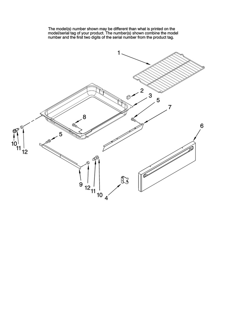 Drawer And Rack Parts Diagram and Parts List for MGR5751BDS18  Maytag Range