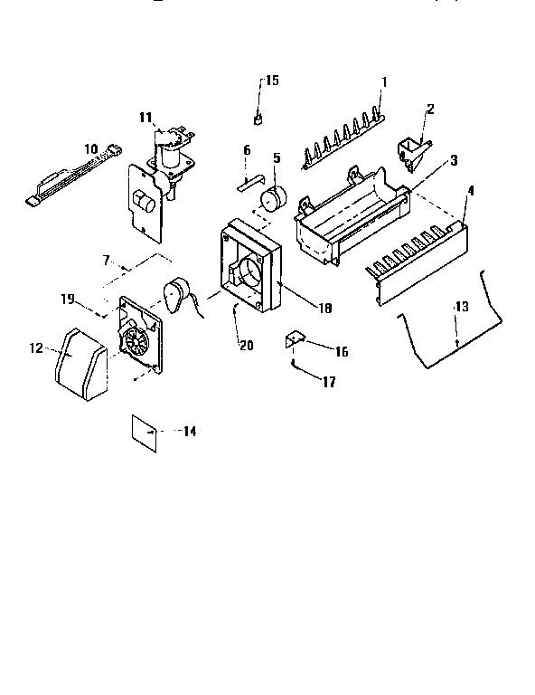 Compact Ice Maker No. D7824702 Diagram and Parts List for TA18S2W-P1194501W  Amana Refrigerator