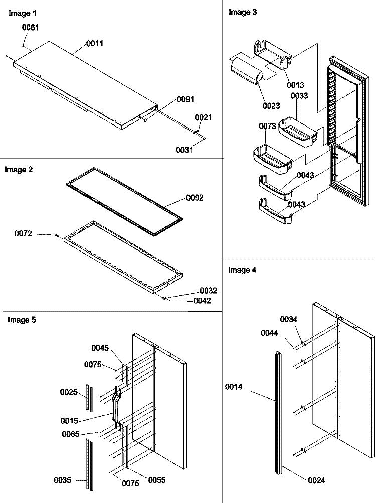 Refrigerator Door, Door Trim and Handles Diagram and Parts List for SRD528VW P1320402W W Amana Refrigerator