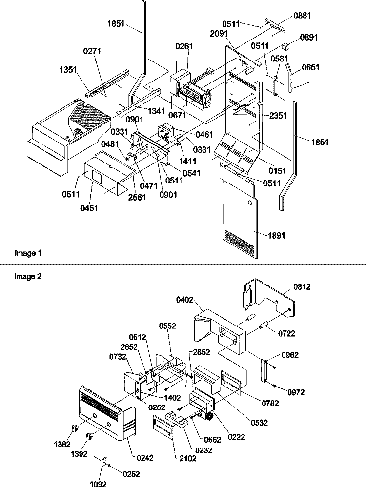 Ice Maker / Control Assy Diagram and Parts List for SBD522VE P1320303W E Amana Refrigerator