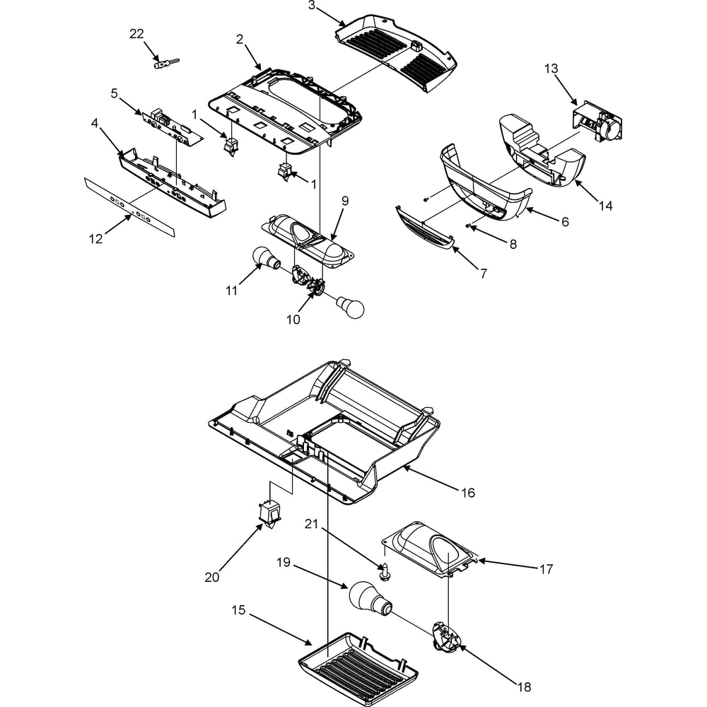 Controls Diagram and Parts List for AFF2534FEB1  Amana Refrigerator