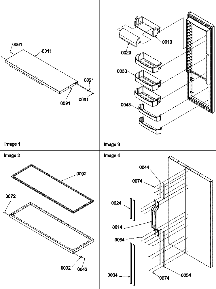 Refrigerator Door, Trim and Handles Diagram and Parts List for SX522VW P1320501W W Amana Refrigerator