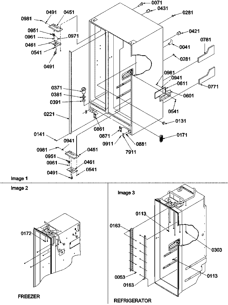 Cabinet Parts & Toe Grille Diagram and Parts List for SX522VW P1320501W W Amana Refrigerator