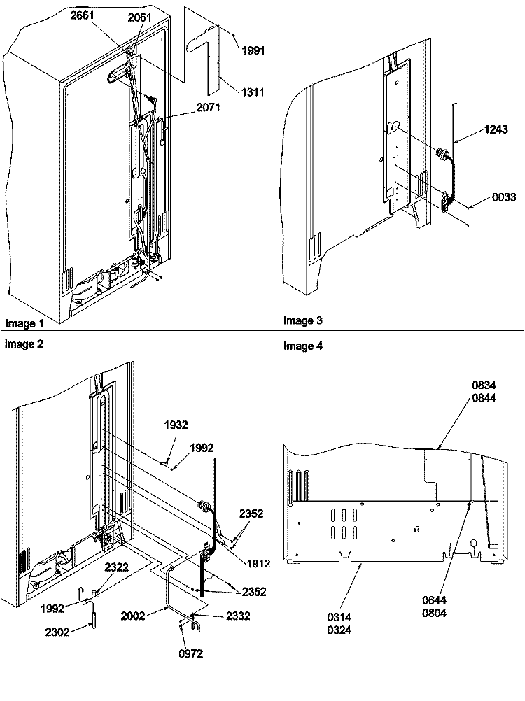 Cabinet Back Diagram and Parts List for SX522VW P1320501W W Amana Refrigerator