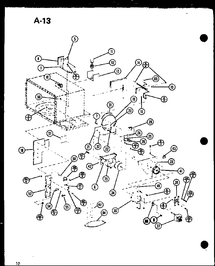 Page 4 Diagram and Parts List for RMC-20C P7623001M Amana Microwave Oven Combo