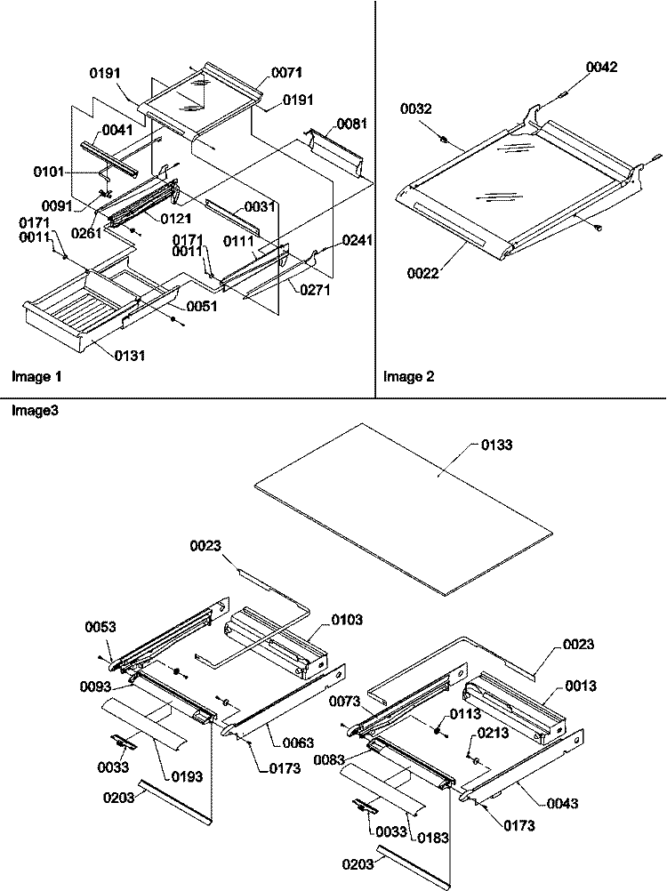 Shelving and Crisper Assemblies Diagram and Parts List for TR525VW P1322701W W Amana Refrigerator