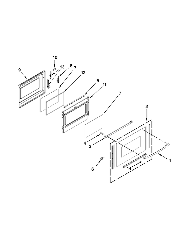 Lower Door Parts Diagram and Parts List for MGT8885XB03  Maytag Range