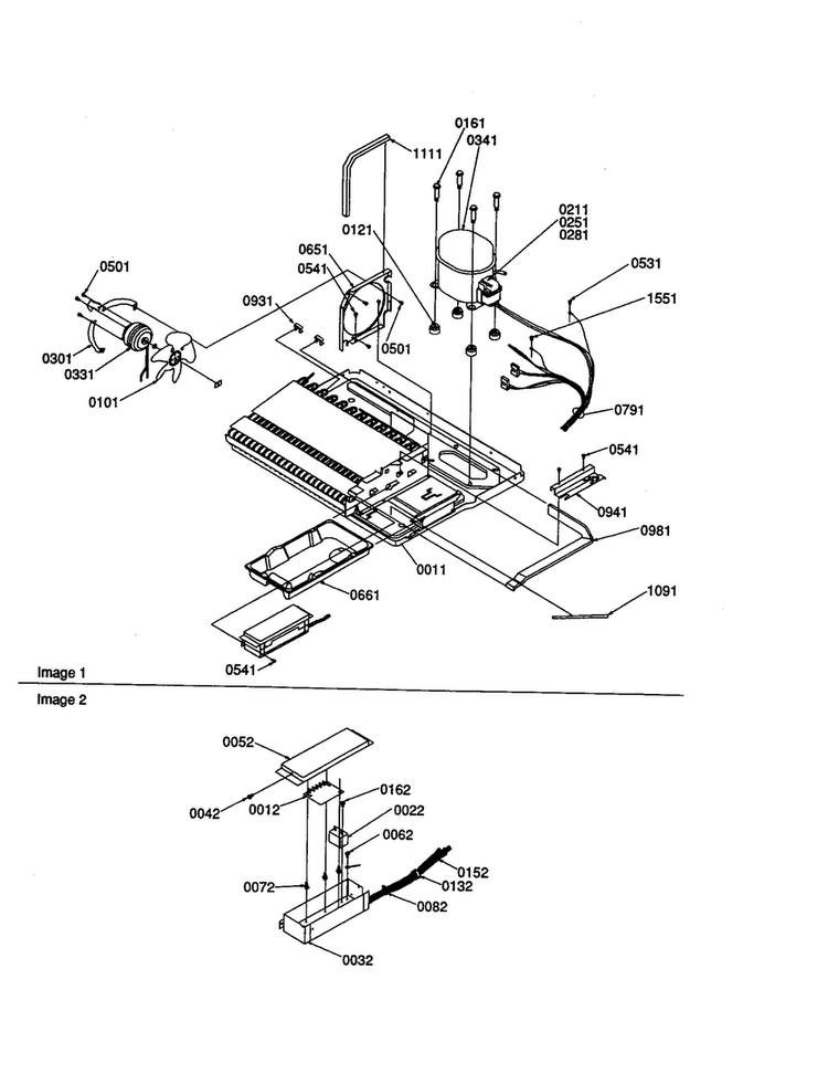 Machine Compartment Diagram and Parts List for SRD20S4W-P1190816WW  Amana Refrigerator