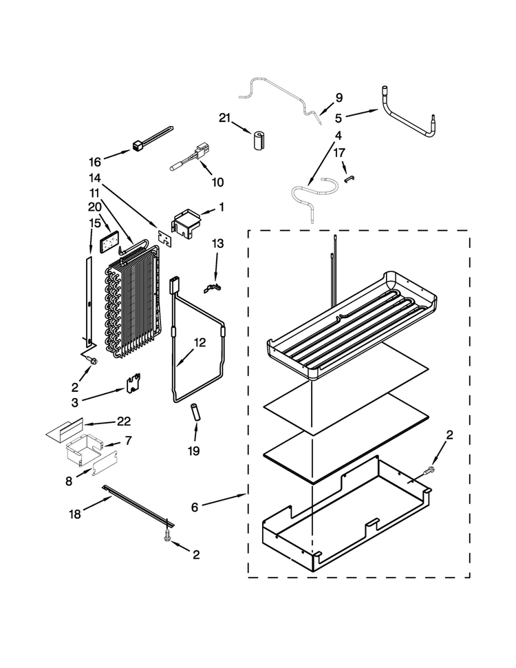 Lower Unit And Tube Parts Diagram and Parts List for JS48PPDUDE00  Jenn-Air Refrigerator