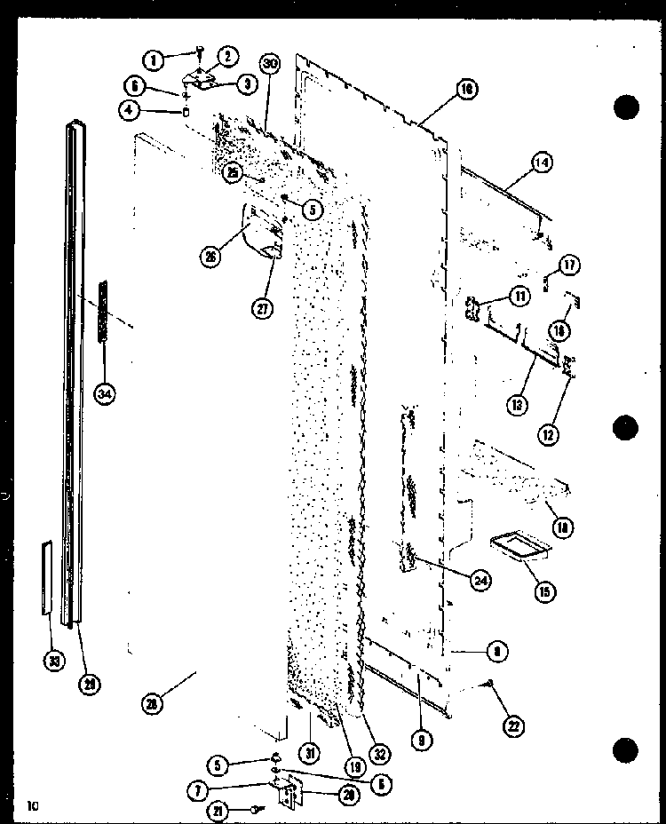 Refrigerator Door Assembly Diagram and Parts List for SRI19F-L-P7700004WL  Amana Refrigerator