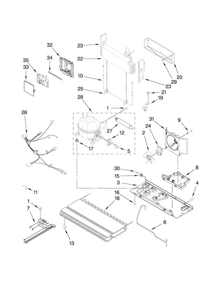 Unit Parts Diagram and Parts List for JFC2089HPR2  Jenn-Air Refrigerator