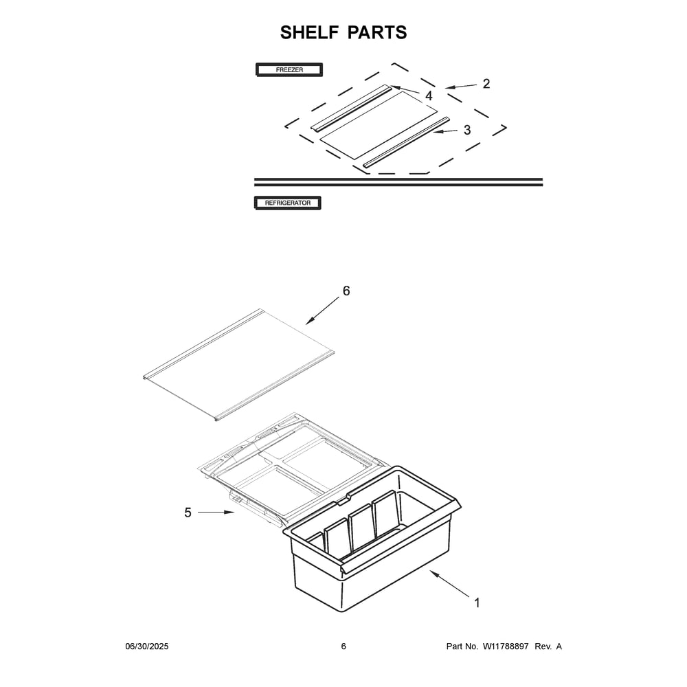 Shelf Parts Diagram and Parts List for ARTX3028PB01  Amana Refrigerator