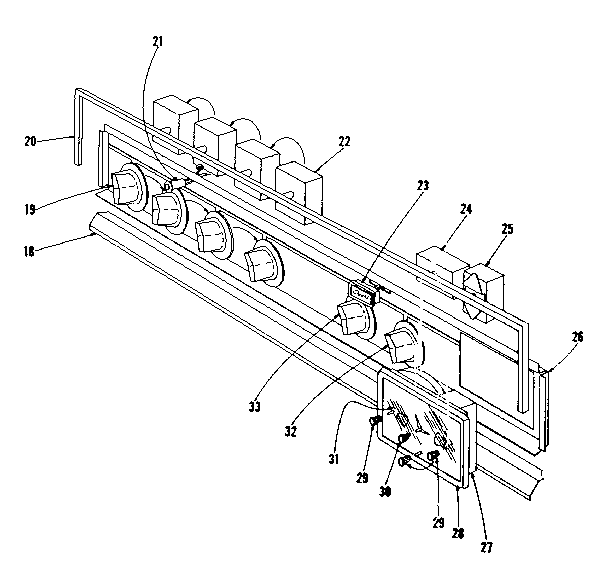 Control Panel Section Diagram and Parts List for 1019016540  Kenmore Range