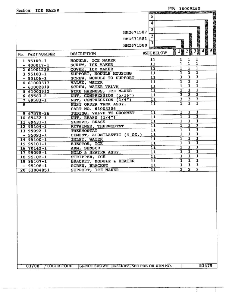 Ice Maker Page 2 Diagram and Parts List for HMG671580  Admiral Refrigerator