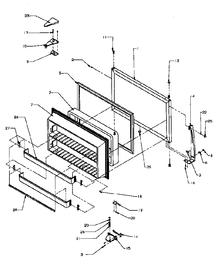 Freezer Door Diagram and Parts List for TC18A3L-P1181812WL  Amana Refrigerator