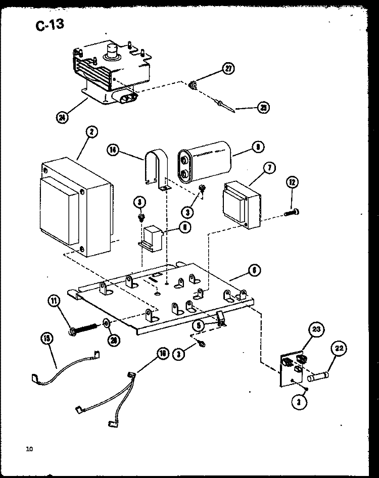 Page 4 Diagram and Parts List for RRL-10TD P7559403M Amana Microwave