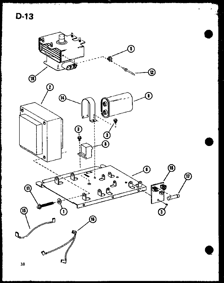 Page 4 Diagram and Parts List for RL-3 P7558906M Amana Microwave