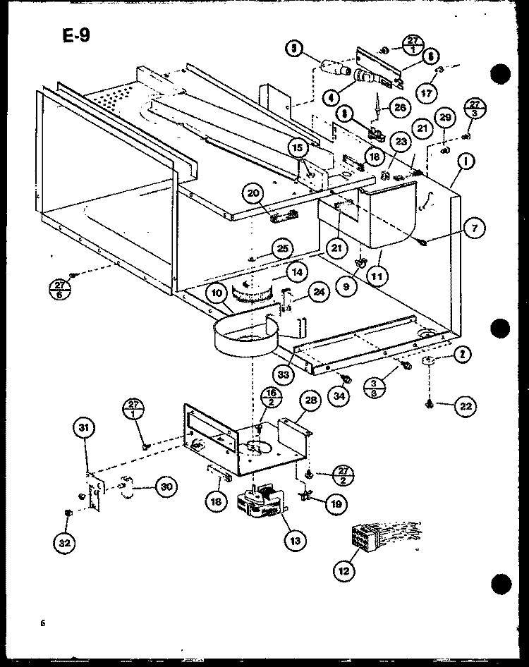 Page 2 Diagram and Parts List for RRL-5D P7559007M Amana Microwave