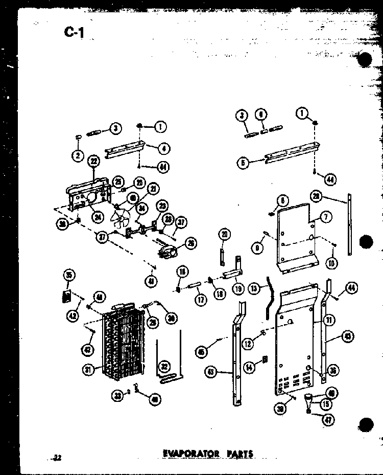 Evaporator Parts Diagram and Parts List for SRI19E-C-P74870-5WC  Amana Refrigerator