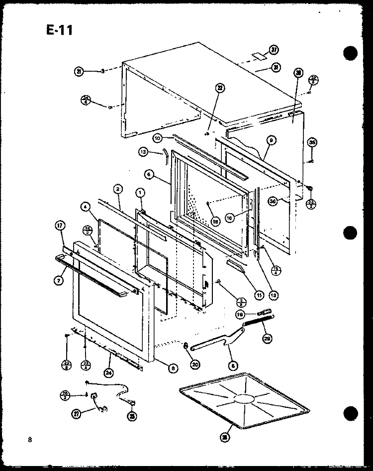 Page 3 Diagram and Parts List for RRL-5D P7559007M Amana Microwave