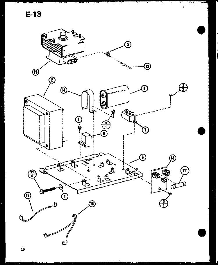 Page 4 Diagram and Parts List for RRL-5D P7559007M Amana Microwave