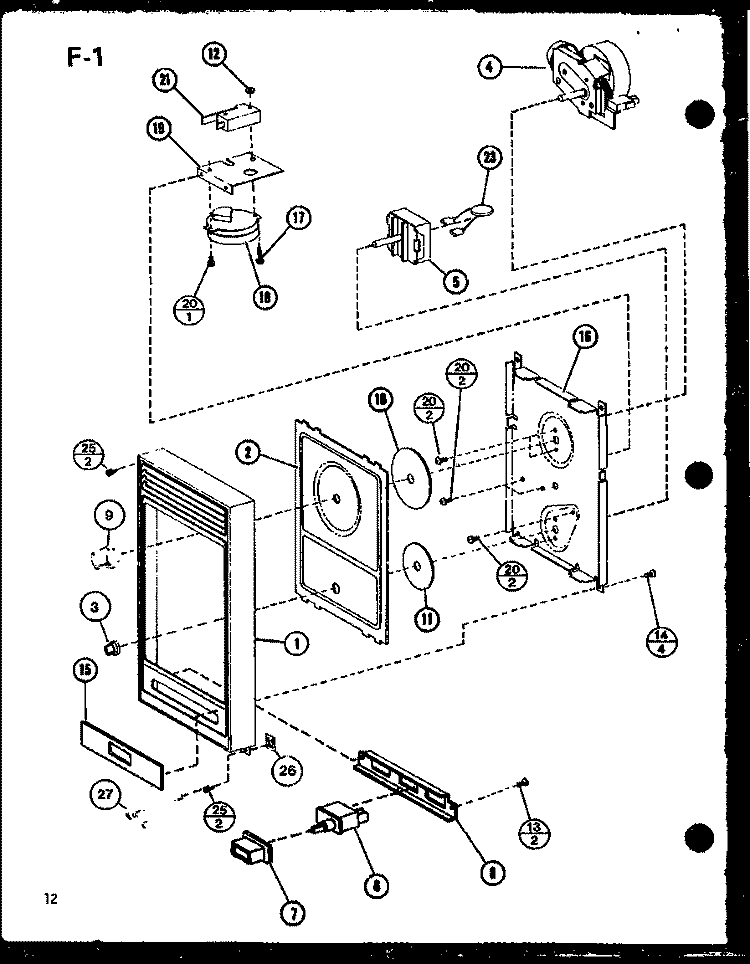 Page 5 Diagram and Parts List for RRL-5D P7559007M Amana Microwave