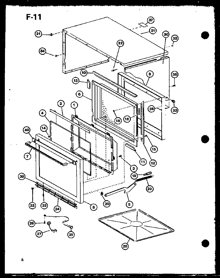 Page 3 Diagram and Parts List for RRL-8X P7643803M Amana Microwave