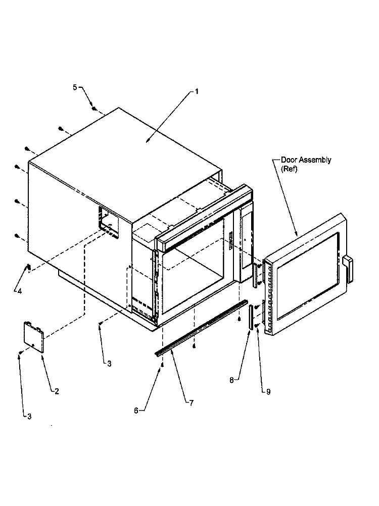 OUTERCASE ASSEMBLY Diagram and Parts List for RC22MPS P1107906M Amana Microwave
