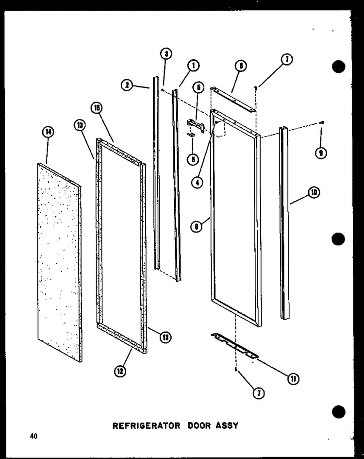 Refrigerator Door Assy Diagram and Parts List for SRI19W-A-P60350-49WA  Amana Refrigerator