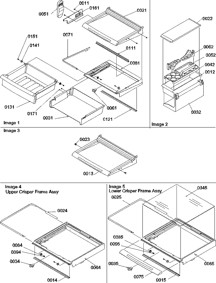 Deli, Shelves, and Crisper Assy Diagram and Parts List for SRD23VW P1315306W W Amana Refrigerator